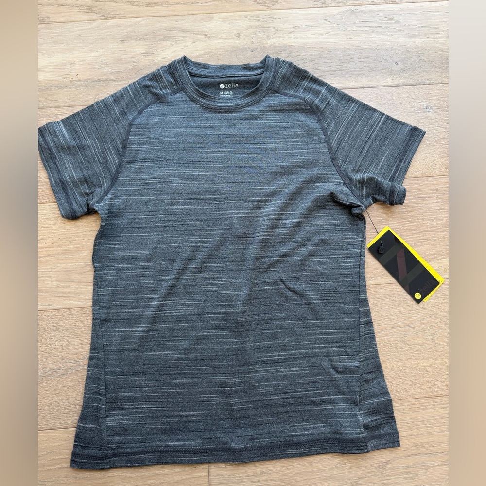 Zella Charcoal Short Sleeve Tee Youth Boys Medium 8-10 Grey